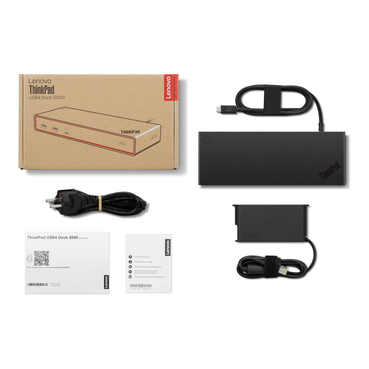 その他 Lenovo ThinkPad Docking Station Lenovo ThinkPad 5000 USB4 Docking Station with 100W Adapter 40BF0100SA